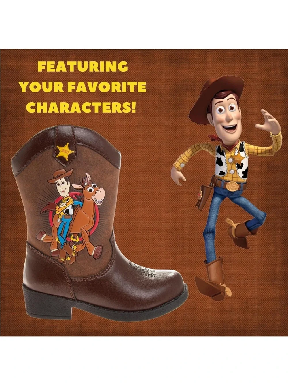 Toy Story Woody Cowboy Cowgirl Boots - Brown